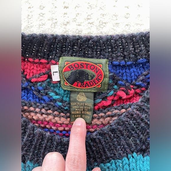 Boston traders, wool sweater, size L - Picture 2 of 2